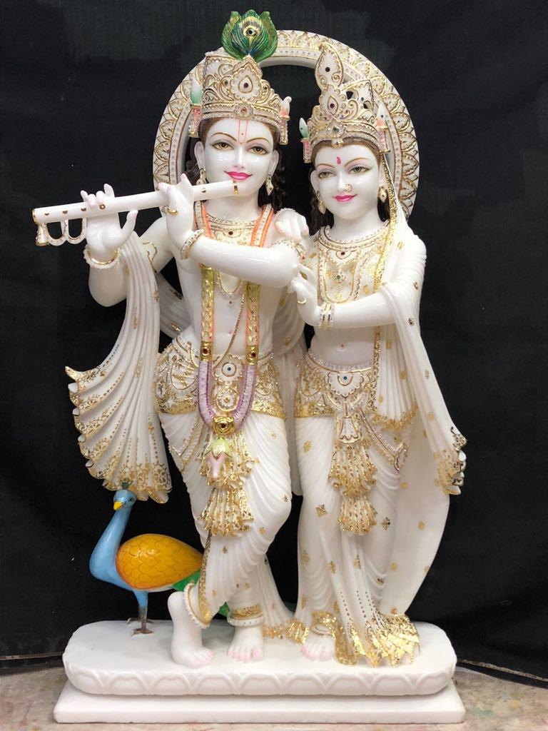 Radha Krishna Marble Statue
